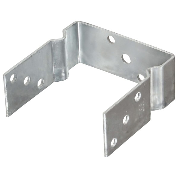 Anclajes de valla 6 uds acero galvanizado plateado 14x6x15 cm