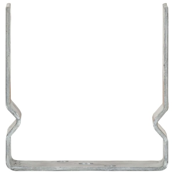 Anclajes de valla 6 uds acero galvanizado plateado 14x6x15 cm