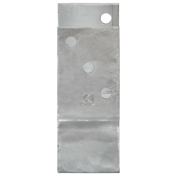 Anclajes de valla 6 uds acero galvanizado plateado 14x6x15 cm