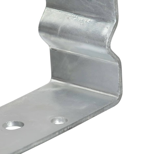 Anclajes de valla 6 uds acero galvanizado plateado 14x6x15 cm