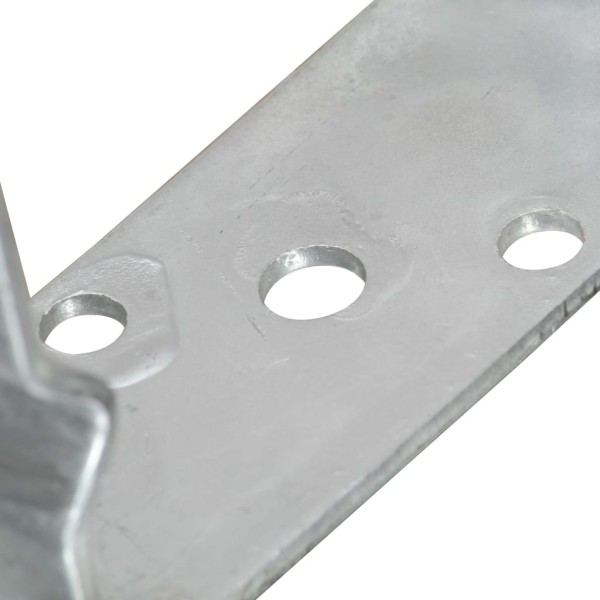 Anclajes de valla 6 uds acero galvanizado plateado 14x6x15 cm