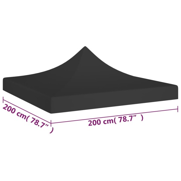 Techo de carpa para celebraciones negro 2x2 m 270 g/m²