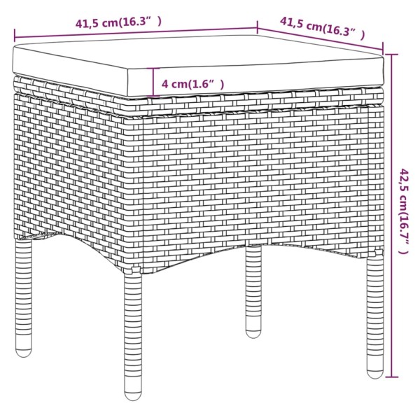 Set de comedor jardín 5 pzas ratán sintético madera acacia gris