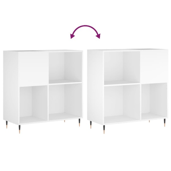 Mueble para discos madera contrachapada blanco 84,5x38x89 cm