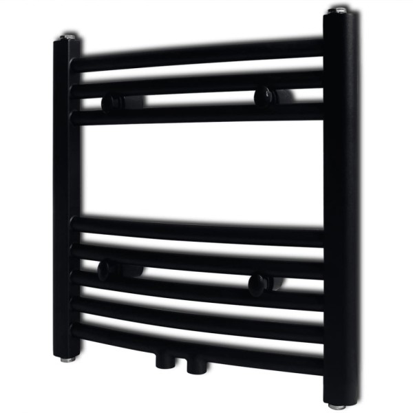 Radiador toallero de baño curvo negro 480x480 mm