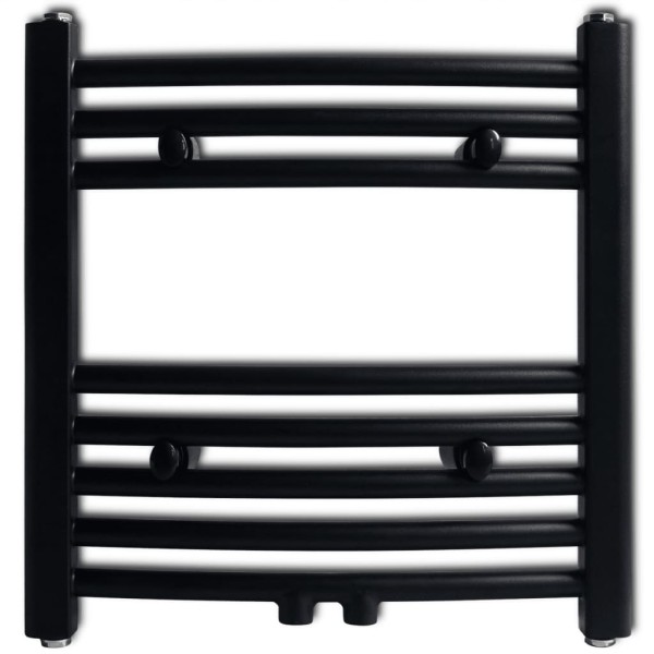 Radiador toallero de baño curvo negro 480x480 mm