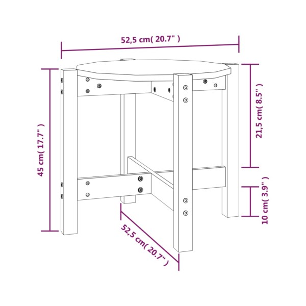 Mesa de centro de madera maciza de pino marrón miel Ø52,5x45 cm