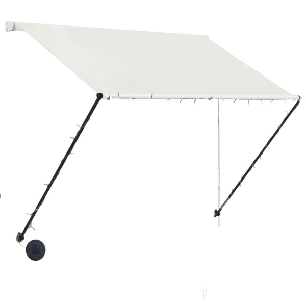 Toldo retráctil con LED color crema 150x150 cm