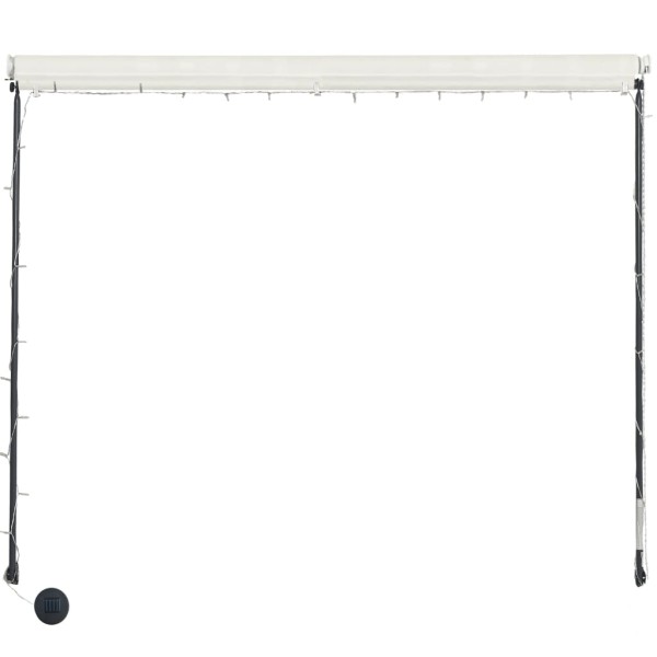 Toldo retráctil con LED color crema 150x150 cm