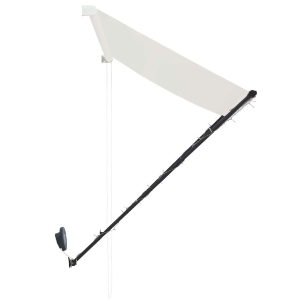 Toldo retráctil con LED color crema 150x150 cm