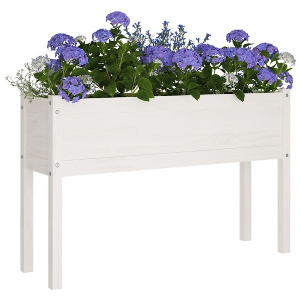 Jardineras 2 uds madera maciza de pino blanca 110x31x70 cm