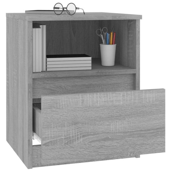 Mesitas noche 2 uds madera ingeniería gris Sonoma 40x40x50 cm