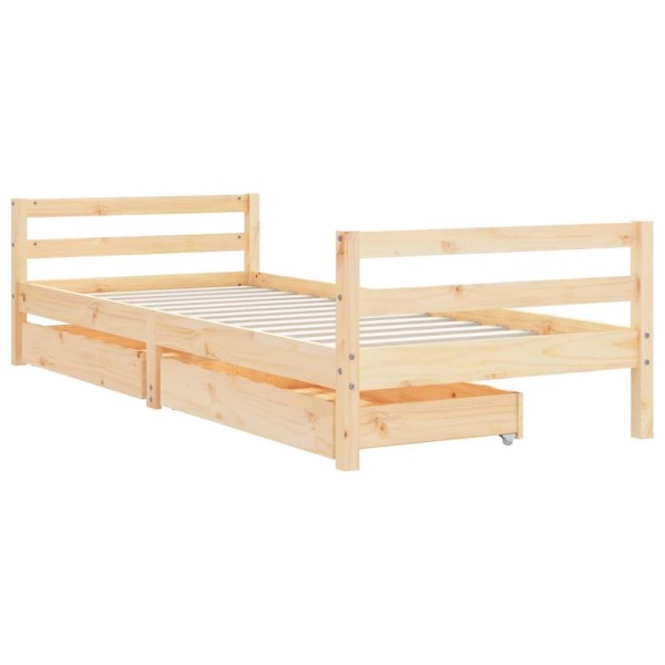 Estructura de cama para niños con cajones madera pino 80x200 cm