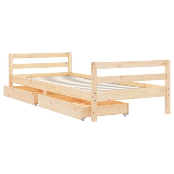 Estructura de cama para niños con cajones madera pino 80x200 cm