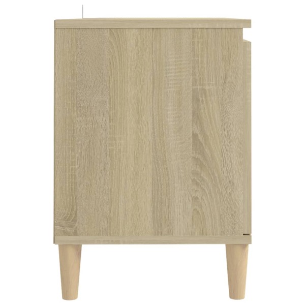 Mueble de TV patas madera maciza roble Sonoma 103,5x35x50 cm