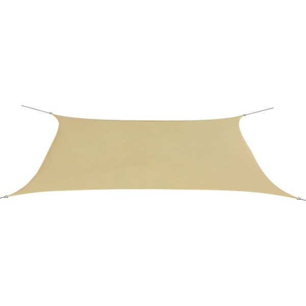 Toldo de vela rectangular tela Oxford beige 4x6 m