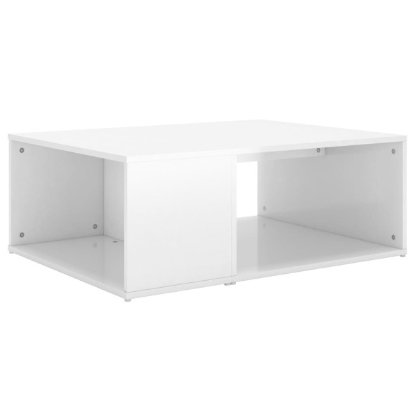 Mesa de centro madera contrachapada blanco brillante 90x67x33cm