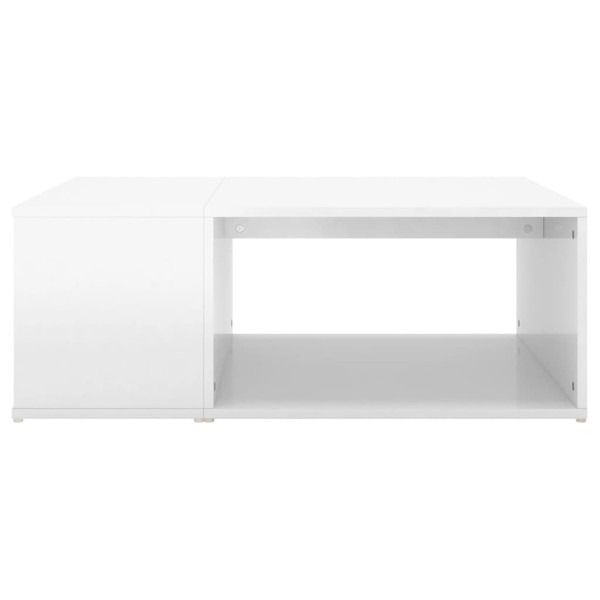 Mesa de centro madera contrachapada blanco brillante 90x67x33cm