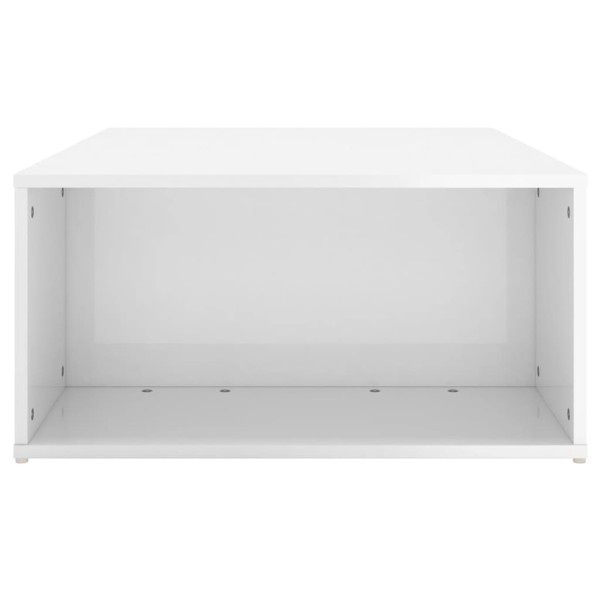 Mesa de centro madera contrachapada blanco brillante 90x67x33cm