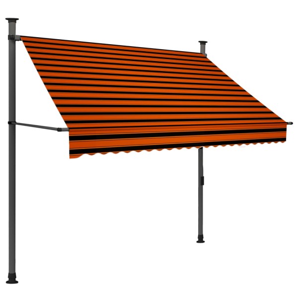 Toldo manual retráctil con LED naranja y marrón 200 cm