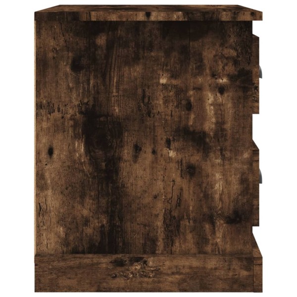 Mesita de noche madera contrachapada roble ahumado 39x39x47,5cm