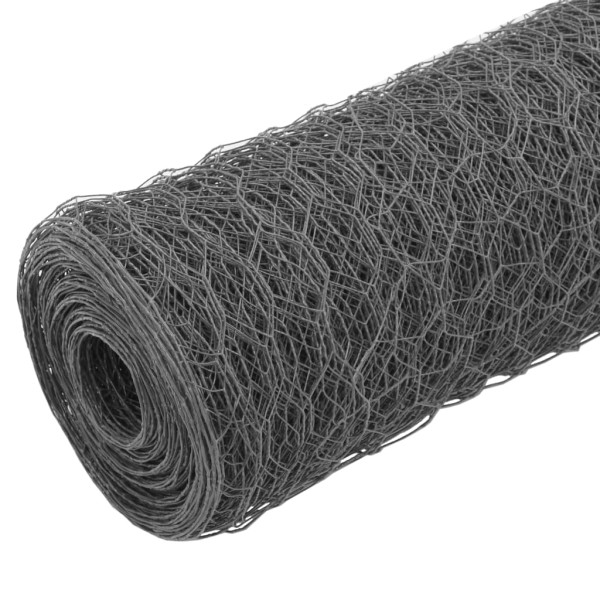 Alambrada de gallinero acero revestimiento PVC gris 25x0,5 m