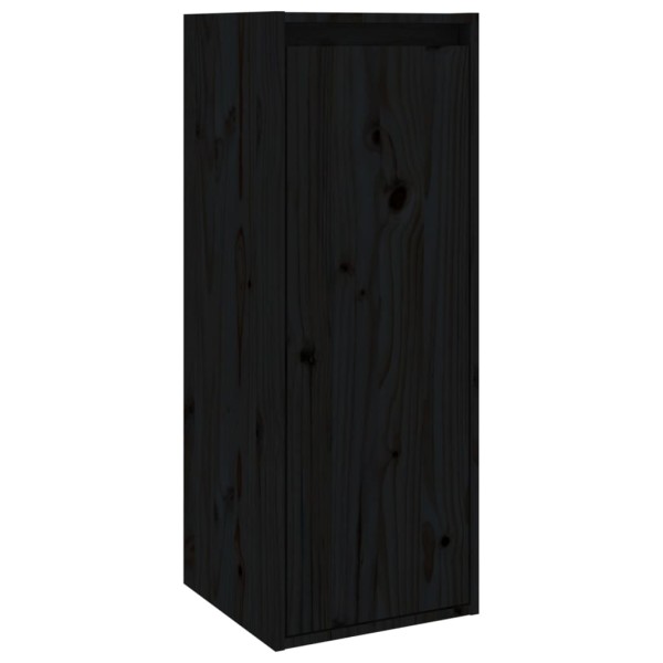 Armario de pared de madera maciza de pino negro 30x30x80 cm