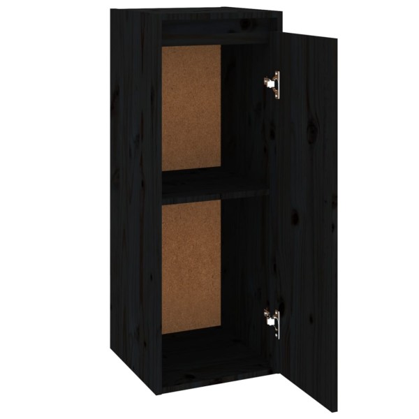 Armario de pared de madera maciza de pino negro 30x30x80 cm