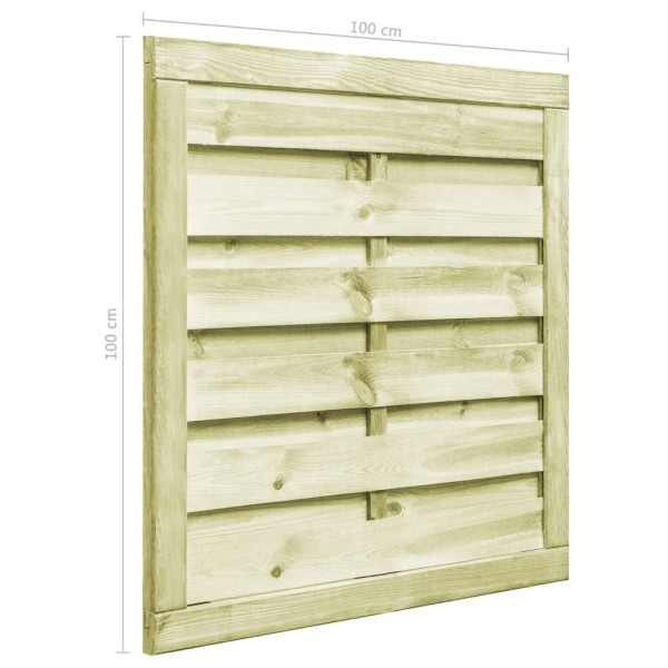 Puerta de valla madera de pino impregnada verde 100x100 cm