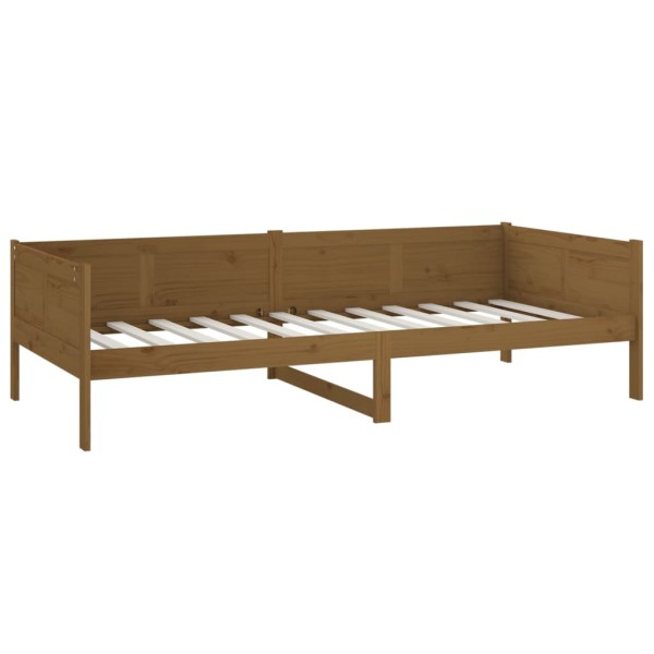 Sofá cama de madera maciza de pino marrón miel 90x190 cm