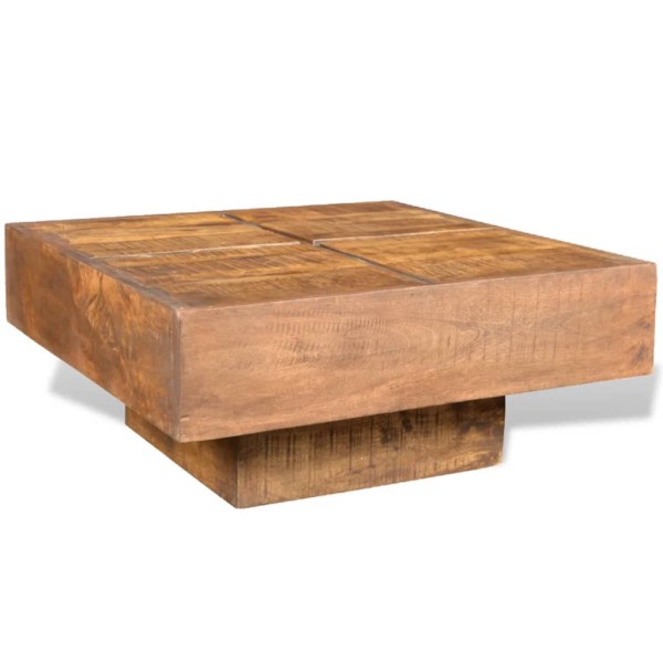 Mesa de centro cuadrada de madera de mango marrón