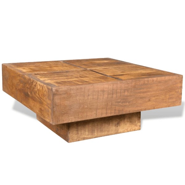 Mesa de centro cuadrada de madera de mango marrón