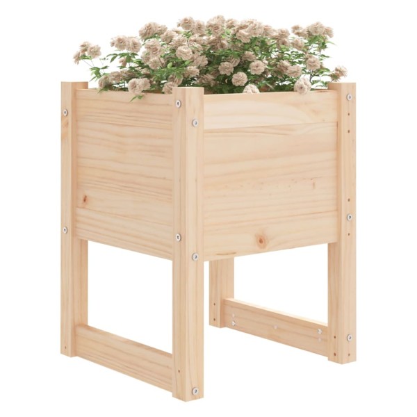 Jardinera de madera maciza de pino 40x40x52,5 cm