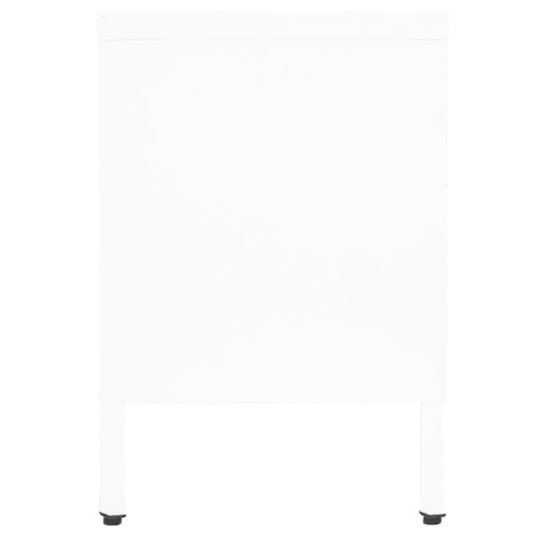 Mueble para el televisor acero y vidrio blanco 90x30x44 cm