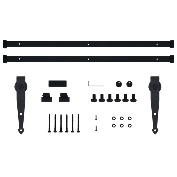 Kit mini puerta corredera de armario acero carbono 183 cm