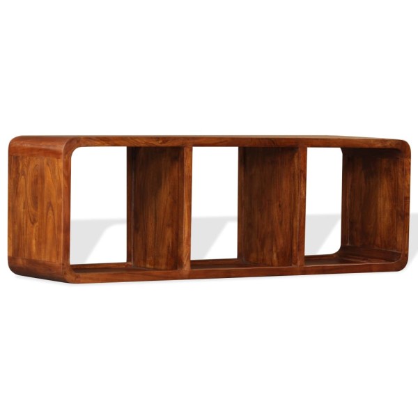 Mueble de TV madera maciza acabado miel 120x30x40 cm