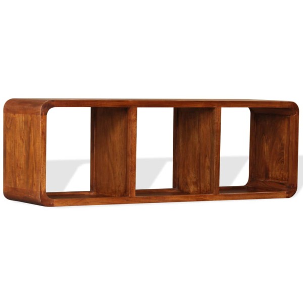 Mueble de TV madera maciza acabado miel 120x30x40 cm