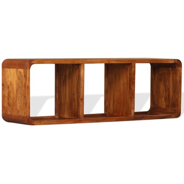 Mueble de TV madera maciza acabado miel 120x30x40 cm