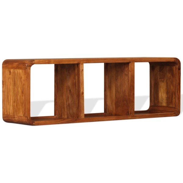 Mueble de TV madera maciza acabado miel 120x30x40 cm