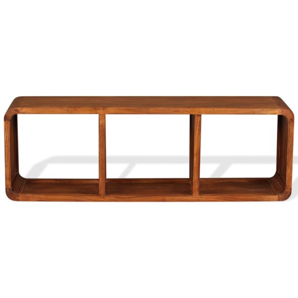 Mueble de TV madera maciza acabado miel 120x30x40 cm