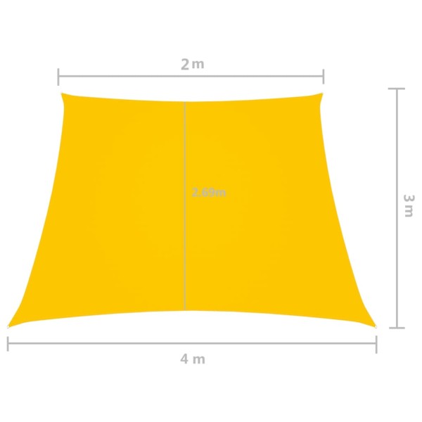 Toldo de vela tela oxford trapecio amarillo 2/4x3 m