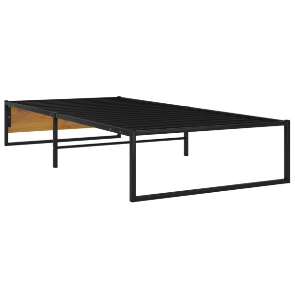 Estructura de cama de metal negra 90x200 cm