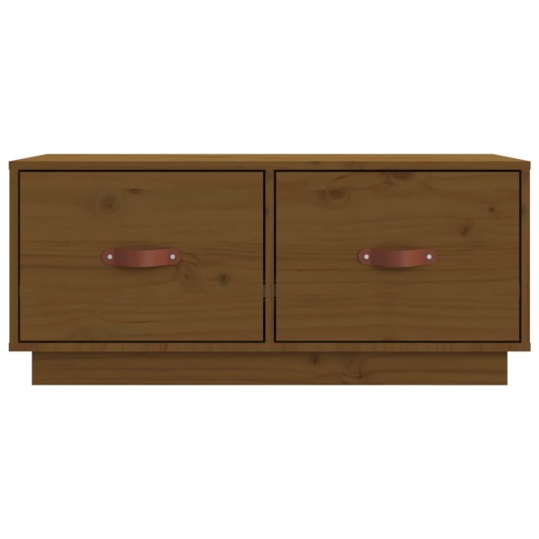 Mueble de TV madera maciza de pino marrón miel 80x34x35 cm