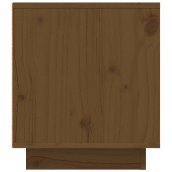 Mueble de TV madera maciza de pino marrón miel 110x35x40,5 cm