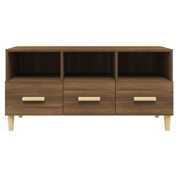 Mueble para TV madera contrachapada roble marrón 102x36x50 cm