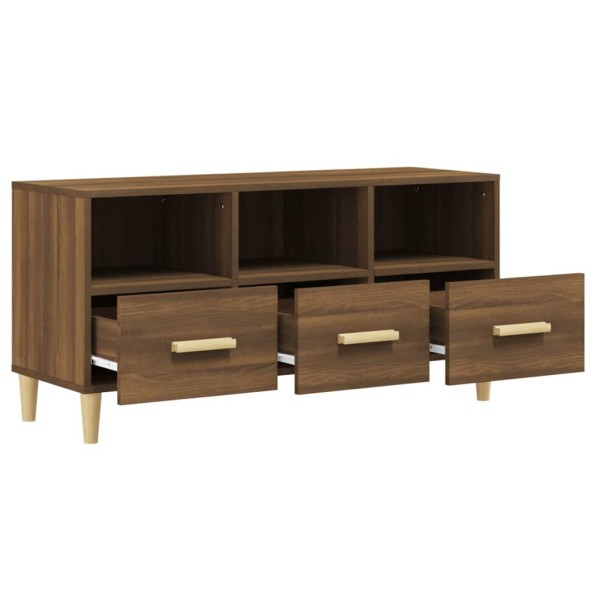 Mueble para TV madera contrachapada roble marrón 102x36x50 cm