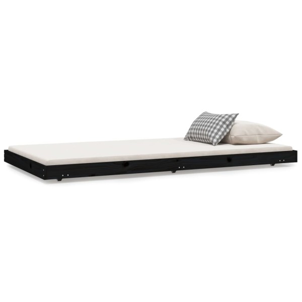 Estructura de cama madera maciza de pino negro 80x200 cm