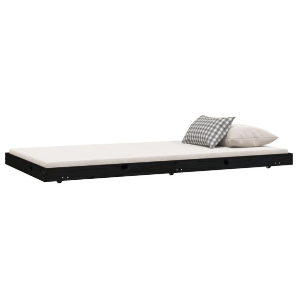 Estructura de cama madera maciza de pino negro 80x200 cm