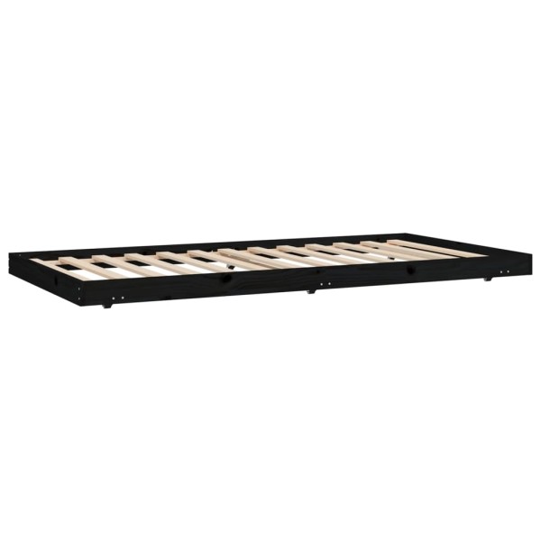 Estructura de cama madera maciza de pino negro 80x200 cm