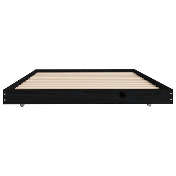 Estructura de cama madera maciza de pino negro 80x200 cm